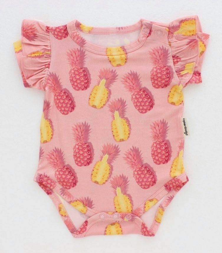 Pineapple Delight Ruffle Bodysuit