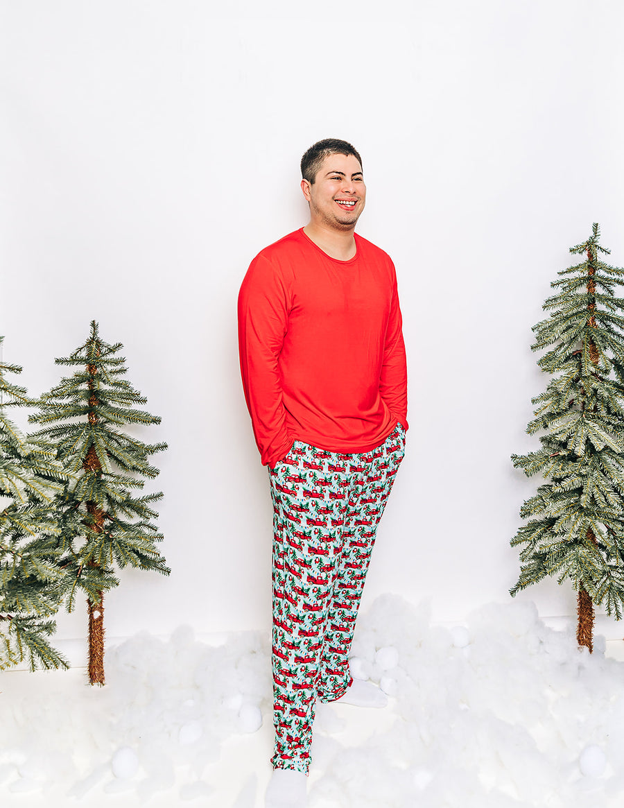 Mens We Truckin Love Christmas Pajama Set